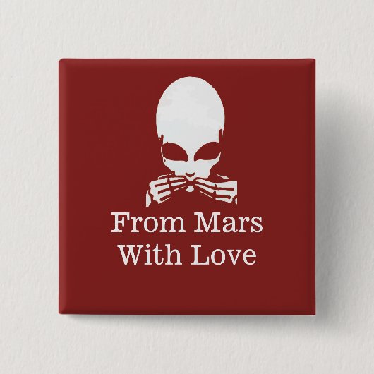 Alien, geen Kwaad spreken, tekst bewerken Vierkante Button 5,1 Cm (Voorkant)