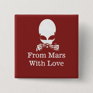 Alien, geen Kwaad spreken, tekst bewerken Vierkante Button 5,1 Cm