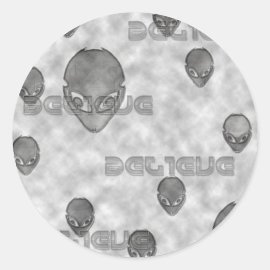 Alien geloof ronde sticker (Voorkant)