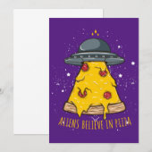 Alien gelooft in Pizza Kaart (Voorkant / Achterkant)