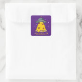 Alien gelooft in Pizza Vierkante Sticker (Tas)