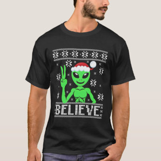 Alien geloven lelijke trui voor Kerstmis T-shirt