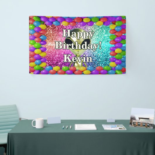 Alien Gepersonaliseerde karakter verjaardag banner (Beurs)