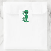 Alien - gewoon een bezoek aan deze planeet vierkante sticker (Tas)