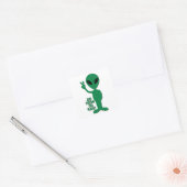 Alien - gewoon een bezoek aan deze planeet vierkante sticker (Envelop)