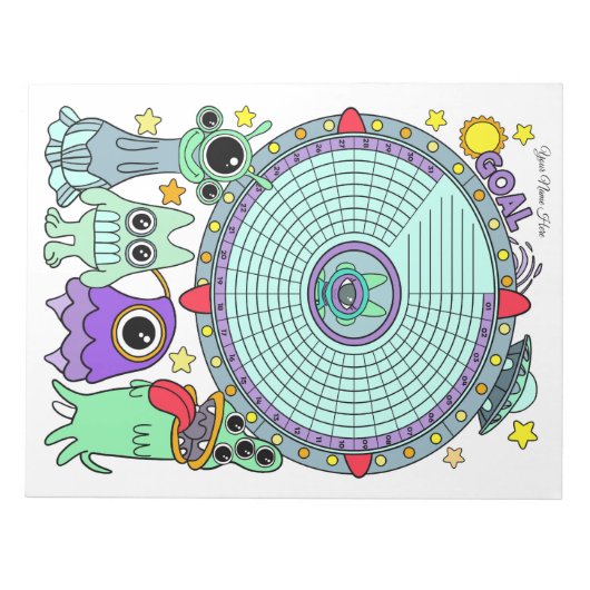 Alien Gewoonte Tracker Aangepaste Notitieblok (Voorkant)