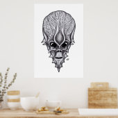 Alien Gezicht, Afrikaanse Schedel Gezichtsreconstr Poster (Keuken)