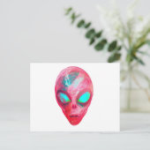 Alien-gezichtsmasker Briefkaart (Staand voorkant)