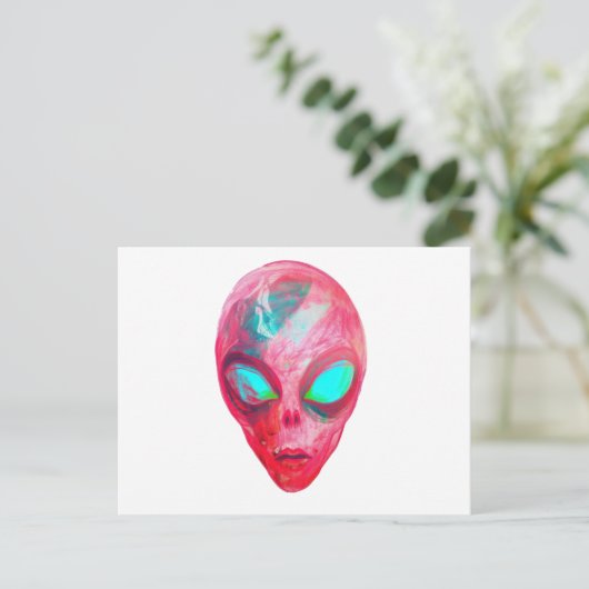 Alien-gezichtsmasker Briefkaart (Staand voorkant)