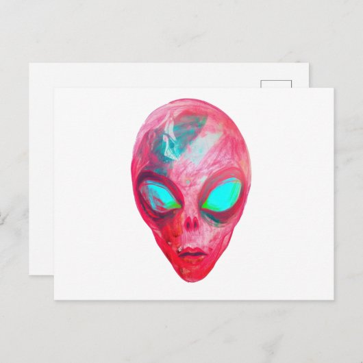 Alien-gezichtsmasker Briefkaart (Voorkant / Achterkant)