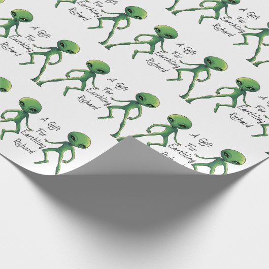 Alien Gift Wrap. Personaliseer met de naam van de  Cadeaupapier (Hoek)
