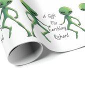Alien Gift Wrap. Personaliseer met de naam van de  Cadeaupapier (Rol Hoek)