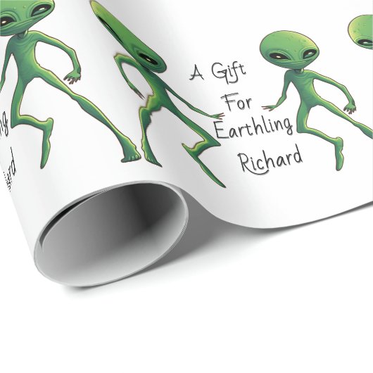Alien Gift Wrap. Personaliseer met de naam van de Cadeaupapier (Rol Hoek)