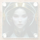 Alien Girl 2 Science Fiction Glazen Onderzetter (Achterkant)