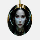 Alien Girl 2 Science Fiction Keramisch Ornament (Rechts)