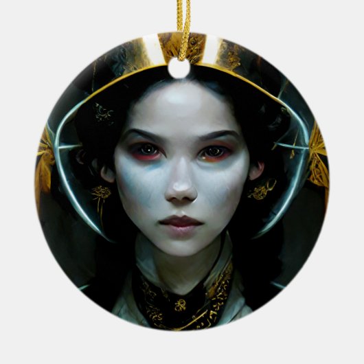 Alien Girl 2 Science Fiction Keramisch Ornament (Voorkant)