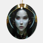 Alien Girl 2 Science Fiction Keramisch Ornament (Links)