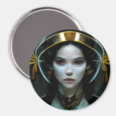 Alien Girl 2 Science Fiction Magneet (Voorkant / Achterkant)