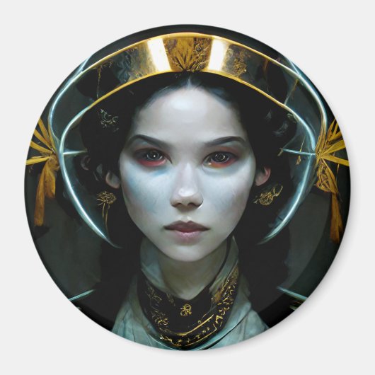 Alien Girl 2 Science Fiction Magneet (Voorkant)