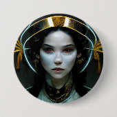 Alien Girl 2 Science Fiction Ronde Button 7,6 Cm (Voorkant)
