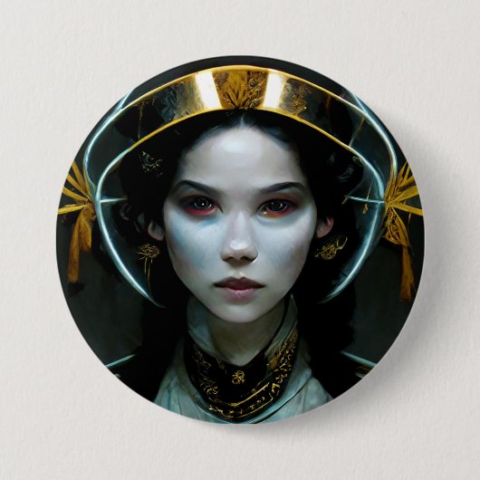 Alien Girl 2 Science Fiction Ronde Button 7,6 Cm (Voorkant)