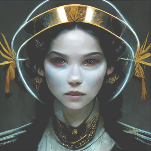 Alien Girl 2 Science Fiction Sticker (Voorkant)