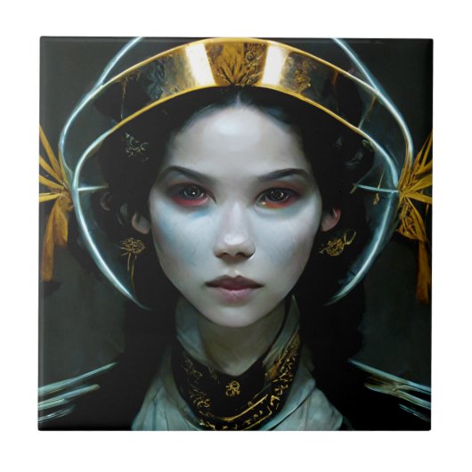 Alien Girl 2 Science Fiction Tegeltje (Voorkant)