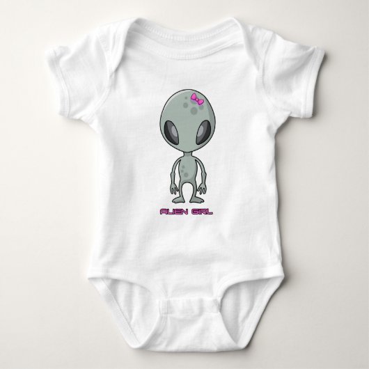 Alien Girl grijs en roze Romper (Voorkant)