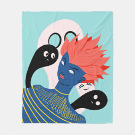 Alien Girl met spoky geesten Imaginaire vrienden Fleece Deken