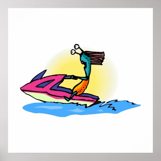 Alien Girl op JetSki Poster (Voorkant)