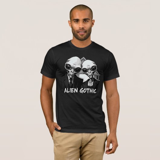 Alien Gothic: Retro Fusie T-shirt (Voorkant volledig)