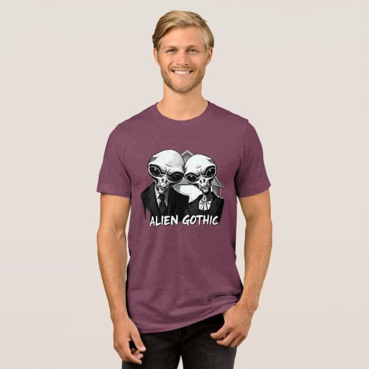 Alien Gothic: Retro Fusion Tri-Blend Shirt (Voorkant volledig)