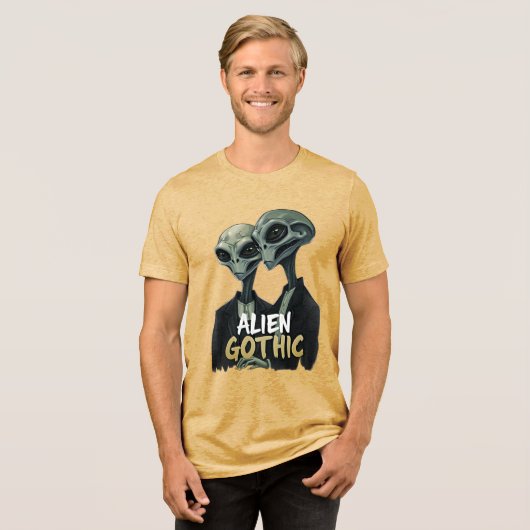 Alien Gothic Tri-Blend Shirt – Retro ontmoet grill (Voorkant volledig)