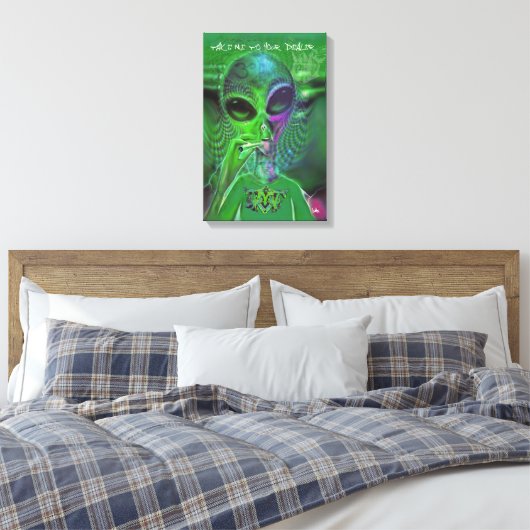 ALIEN GRAFFITI CANVAS BRENG ME NAAR UW DEALER RETR (Insitu (Slaapkamer))
