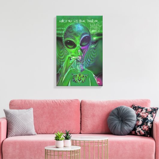 ALIEN GRAFFITI CANVAS BRENG ME NAAR UW DEALER RETR (Insitu (Woonkamer))