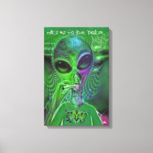 ALIEN GRAFFITI CANVAS BRENG ME NAAR UW DEALER RETR AFDRUK