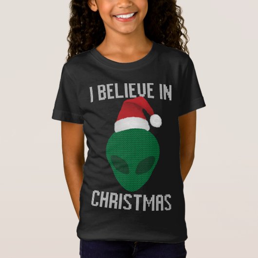 Alien Grappig Lelijk Kerst Sweater Party T-shirt (Voorkant)