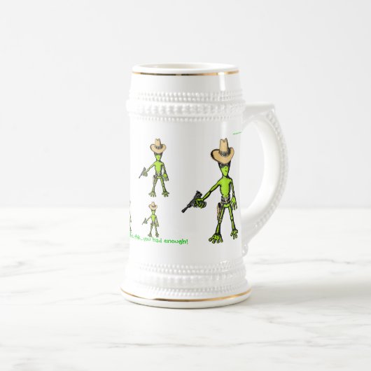 Alien grappige mok bier (Voorkant rechts)