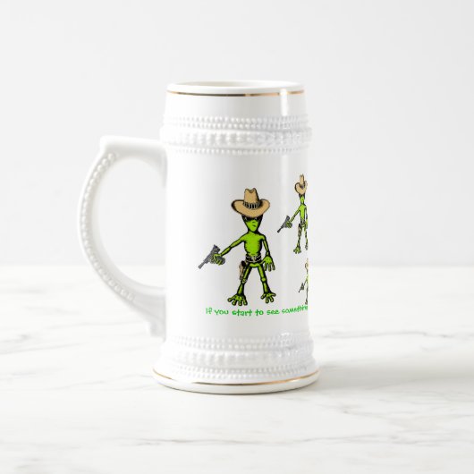 Alien grappige mok bier (Links)