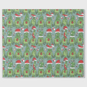 Alien grappige vakantie cadeau kerst inpakpapier (Vlak)