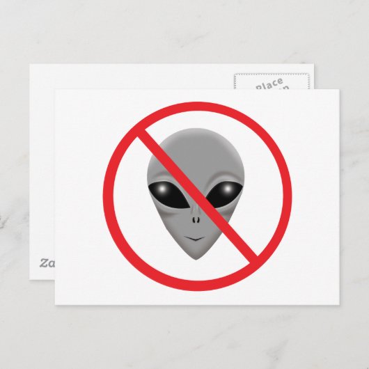 Alien Gray Briefkaart (Voorkant / Achterkant)