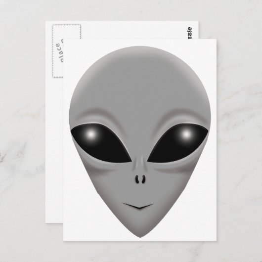 Alien Gray Briefkaart (Voorkant / Achterkant)