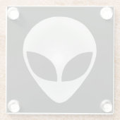 Alien Gray Head Glazen Onderzetter (Achterkant)