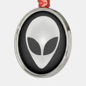 Alien Gray Head Metalen Ornament (Links)