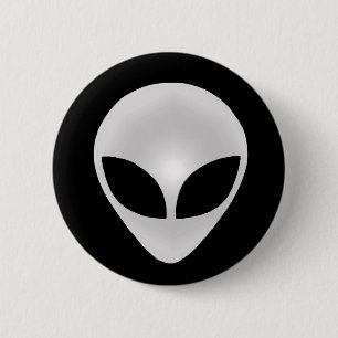 Alien Gray Head Ronde Button 5,7 Cm