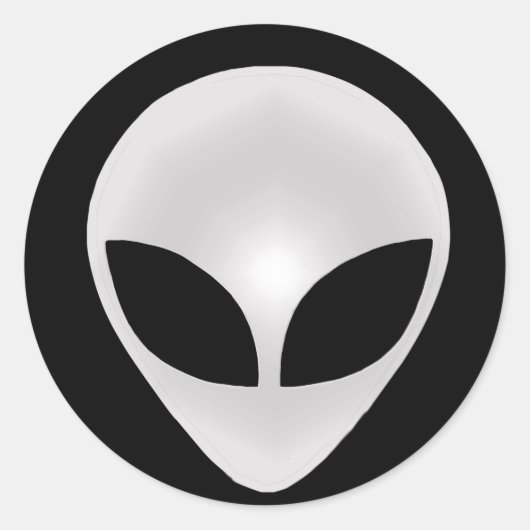 Alien Gray Head Ronde Sticker (Voorkant)