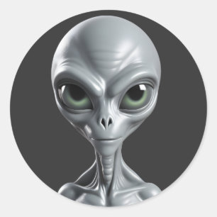 Alien Gray Ronde Sticker