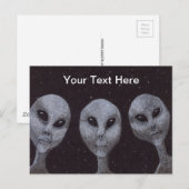 Alien Grays Briefkaart (Voorkant / Achterkant)