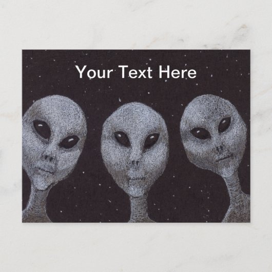 Alien Grays Briefkaart (Voorkant)