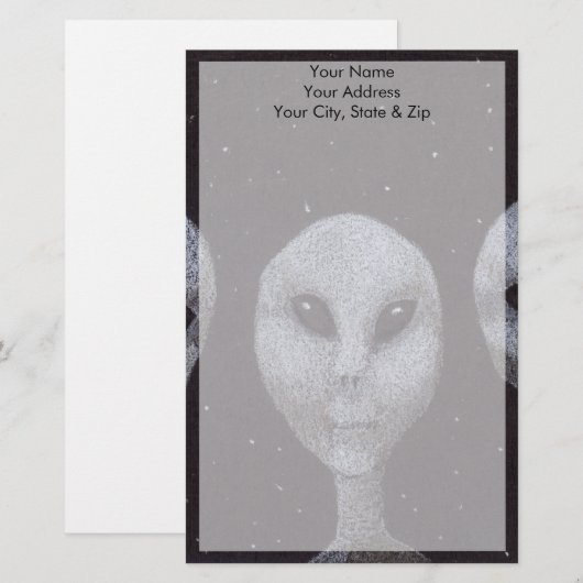 Alien Grays Briefpapier (Voorkant / Achterkant)